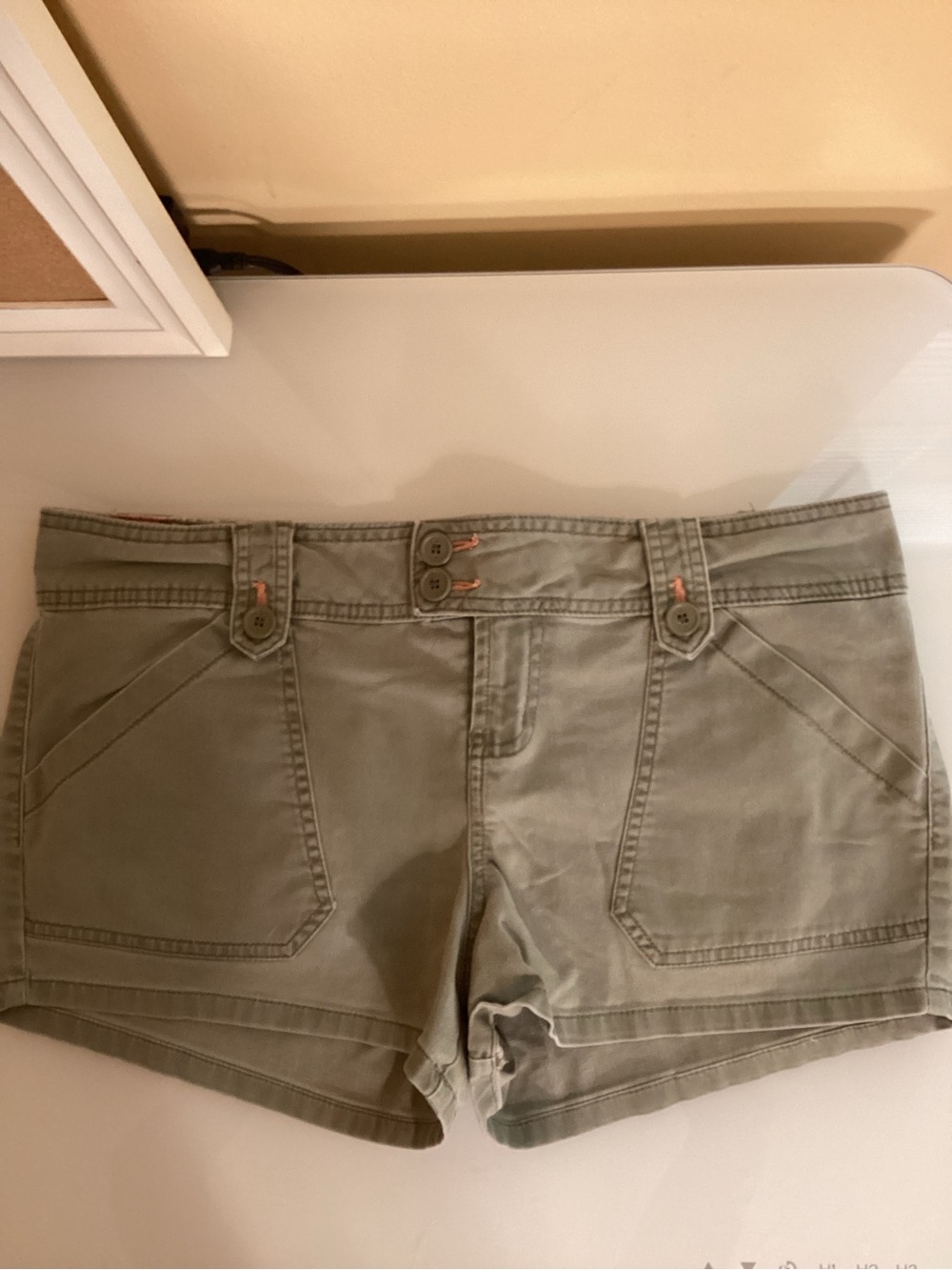 lei Olive Green High-Waist Casual Shorts Y2K